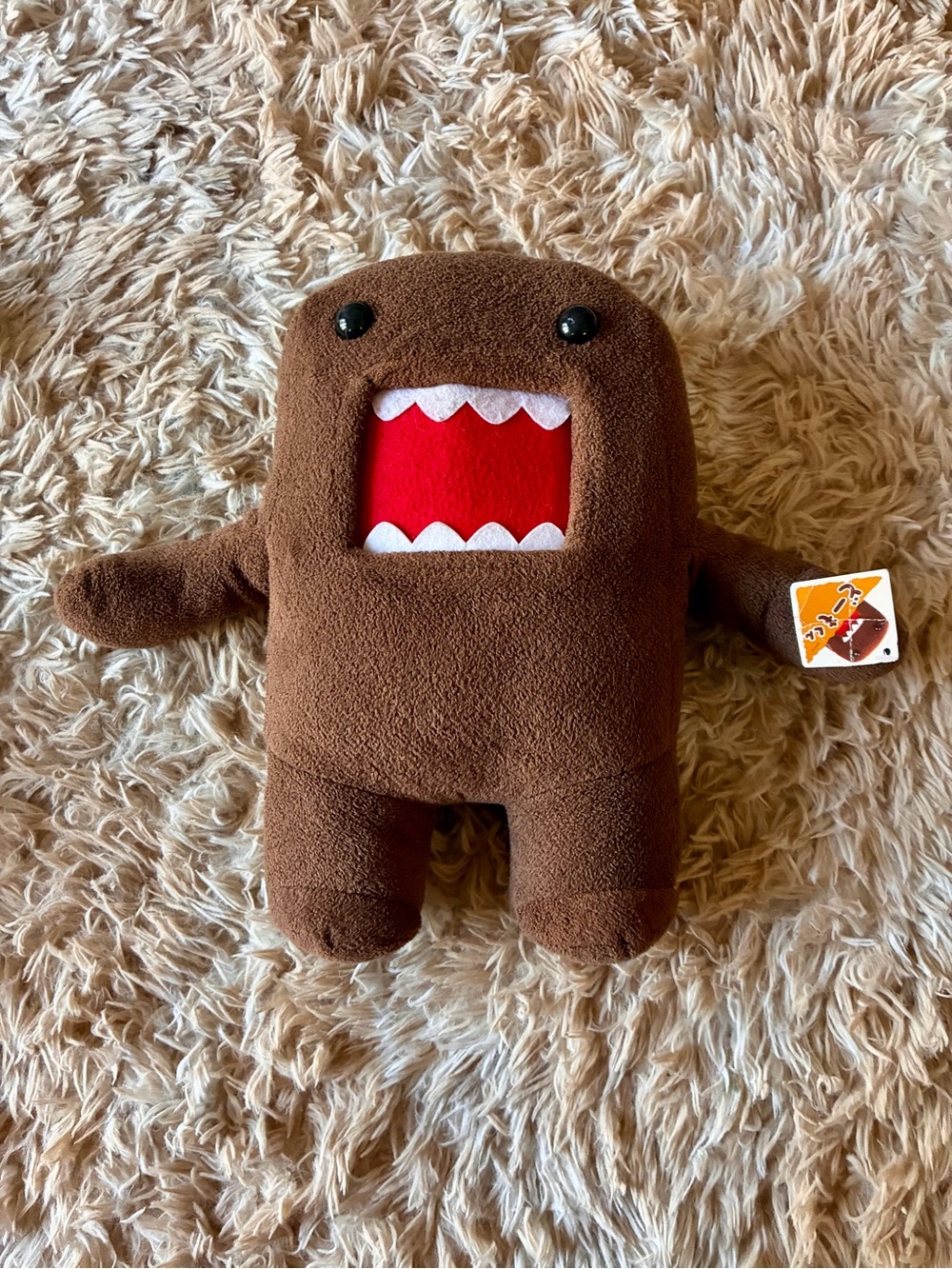 Brown Plush Monster Toy with Red Mouth - Soft Cuddly Character